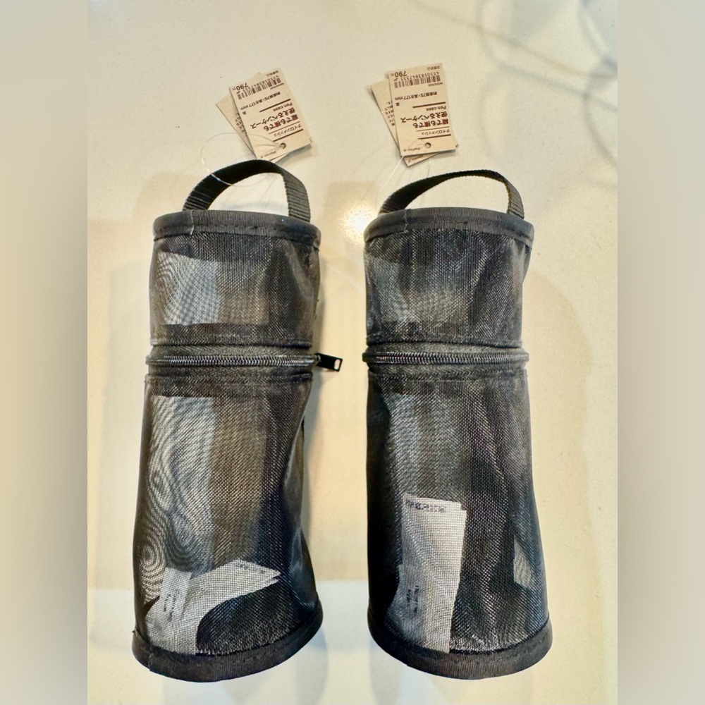 2 Bags Set_Muji Mesh Pencil Cases_Black_NWT